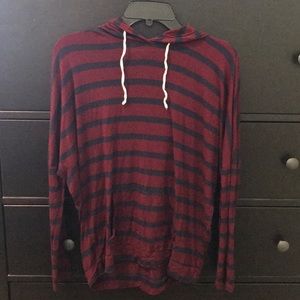 Forever 21 Oversized Kangaroo Pocket Hoodie Stripe